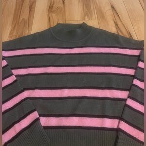 Gray and pink striped sweater from H&M